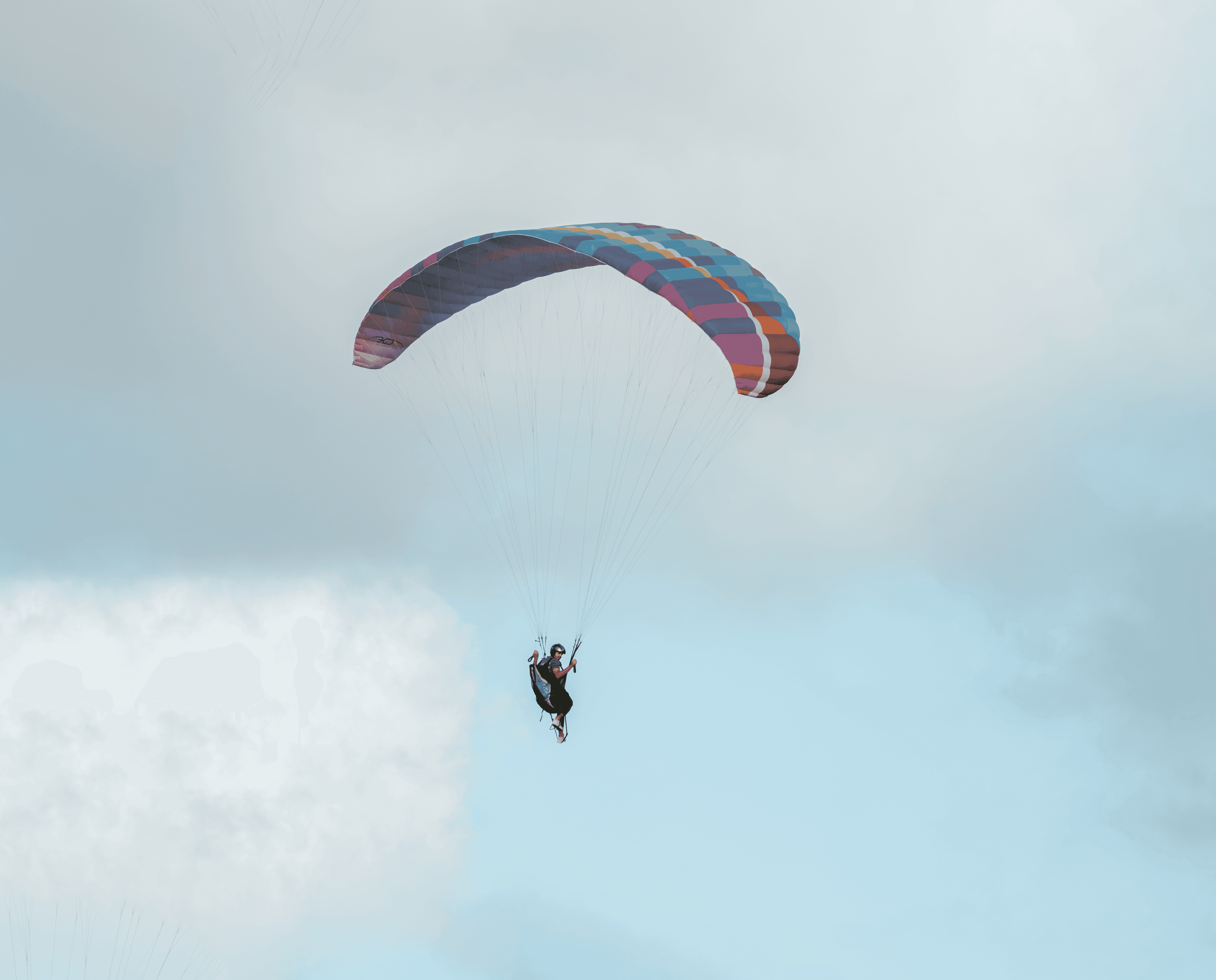 A man with parachute